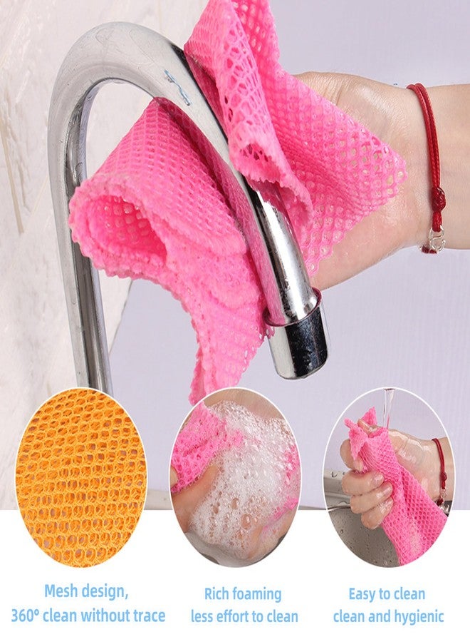 WHTCHSU Heavy Duty Dish Scrubbers, Non-Scratch Scouring Pads - Odorless & Long Lasting Mesh Dish Cloth - Replace Sponges - Kitchen, Floor and Bathroom Usage (4 Pcs) - Image 5